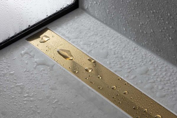 Hansgrohe RainDrain Flex Fertigset Duschrinne 900 kürzbar, polished gold optic 56045990