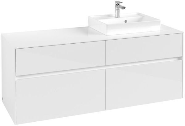 Villeroy&Boch Collaro Waschtischunterschrank passend zu Aufsatzwaschtisch 43345G, 140cm, glossy white C07500DH