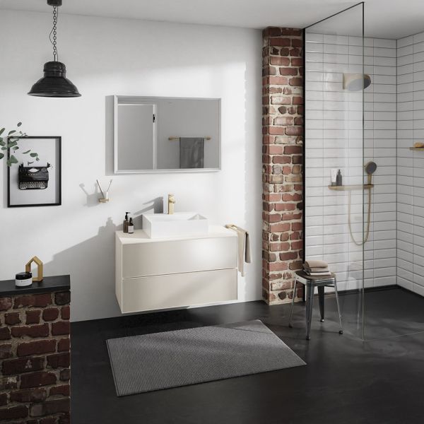 Hansgrohe Xevolos E Waschtischunterschrank 98x55cm für Aufsatzwaschtisch mit Konsole, 2 Schubkästen