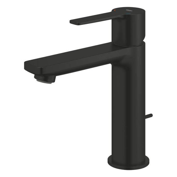 Grohe Lineare Badarmatur S-Size, Zugstangen-Ablaufgarnitur, wassersparend, schwarz matt 321142431