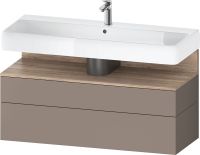 Duravit Qatego Unterschrank 119x47cm in basalt matt, mit offenem Fach in eiche marmoriert QA4396