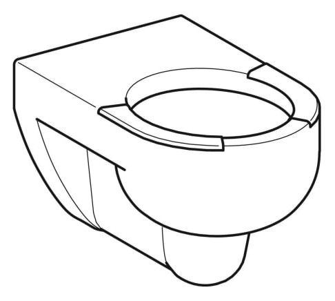 Geberit Renova Wand-WC Tiefspüler mit gekennzeichneten Sitzflächen, weiß 203045000_1
