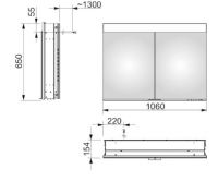 Vorschau: Keuco Edition 400 Spiegelschrank für Wandeinbau 106x65cm
