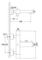 Vorschau: Steinberg Serie 135 / 160 Aufputzthermostat 1/2" für Wanne mit Umsteller, chrom