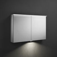 Burgbad Yumo Spiegelschrank mit horizontaler LED-Beleuchtung, Waschtischbeleuchtung, 2tlg, 100,6x67cm