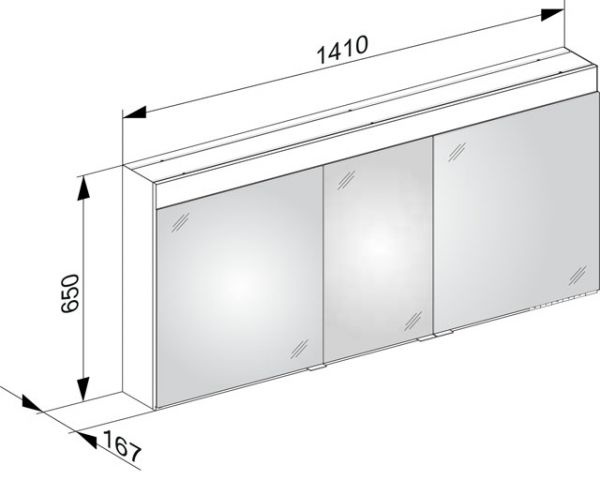 Keuco Edition 400 Spiegelschrank für Wandvorbau 141x65cm