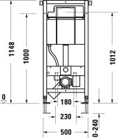 Vorschau: Duravit DuraSystem Installationselement Trockenbau für WC, Hygienespülung, 50x115cm