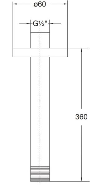 Steinberg Brausearm Deckenmontage, 36cm