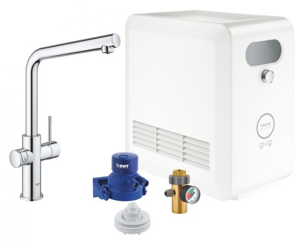 Grohe Blue Professional Einhand-Spültischbatterie mit Filterfunktion, L-Auslauf 31347003 chrom