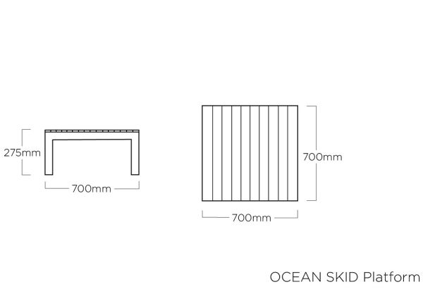 KETTLER OCEAN SKID PLATFORM 2er Lounge-Möbel mit Tisch und Ablagen, anthrazit matt/ brisa