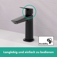 Vorschau: Hansgrohe Logis Waschtischarmatur 110 Fine ohne Ablaufgarnitur, schwarz matt