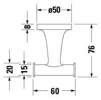 Vorschau: Duravit Starck T Handtuchhaken doppelt, wandhängend, schwarz matt 0099304600