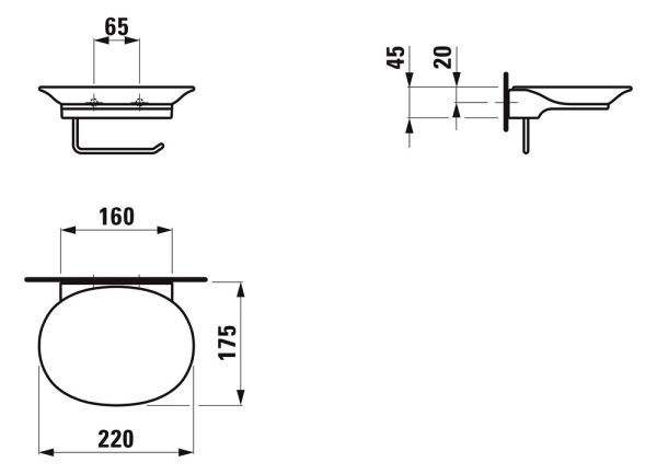 Laufen The New Classic Toilettenpapierhalter mit keramischer Ablage