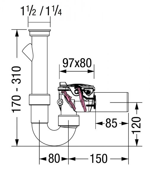 Kessel Staufix Siphon Rückstauverschluss DN 50