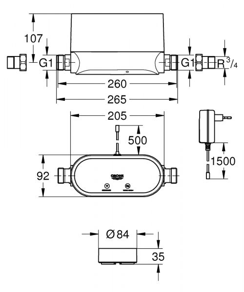 Grohe Sense Wassersicherheits Kit 1x Grohe Sense Guard + 3x Grohe Sense, weiß 22502LN1 4