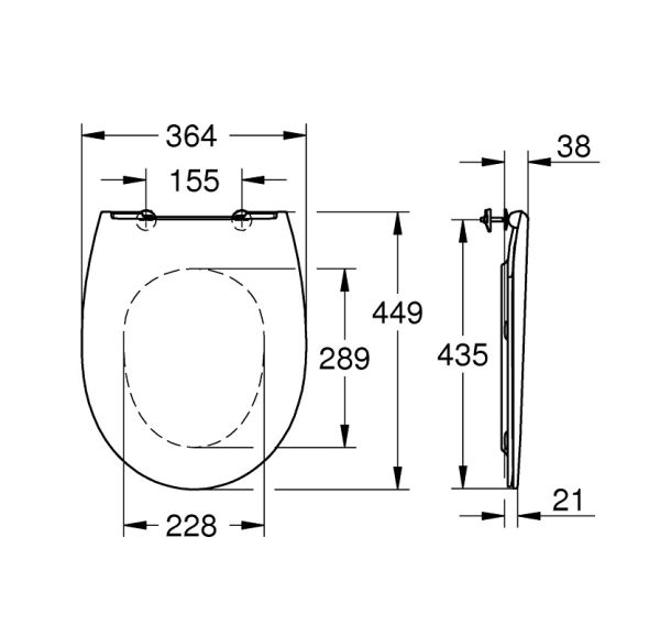 Grohe Bau Keramik WC-Sitz mit Soft-Close Slim, weiß 39898000
