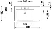 Vorschau: Duravit D-Neo Waschtisch rechteckig 80x48cm, mit Überlauf, Becken links, WonderGliss, weiß 23698000601