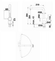 Vorschau: Blanco Linus-F Küchen-Einhebelmischer für Vorfenstermontage, Niederdruck, chrom