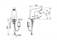 Vorschau: Hansa Hansamedipro Waschtisch-Elektronik-Batterie, Batteriebetrieb 6 V, Infrarot, chrom