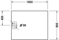 Vorschau: Duravit Stonetto Duschwanne rechteckig 80x100cm, Mineralguss