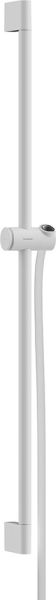 Hansgrohe Unica Brausestange Pulsify S 90 cm mit Push Handbrausehalter, weiß matt, 24401700