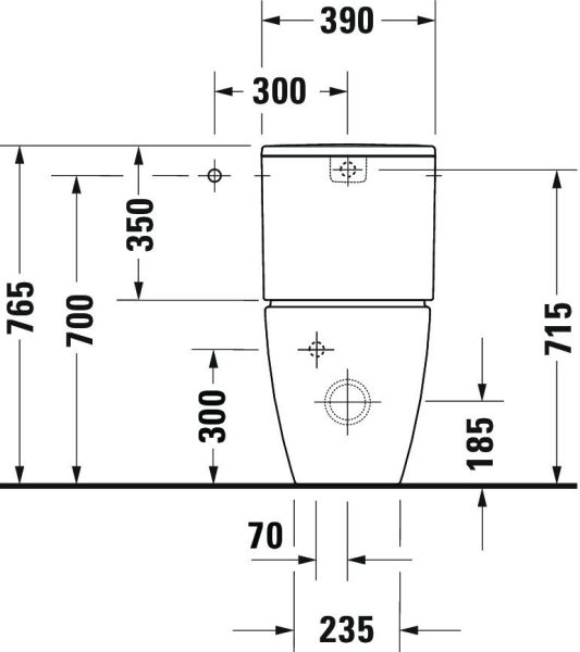 Duravit ME by Starck Stand-WC für Kombination, Tiefspüler, spülrandlos, HygieneGlaze, weiß