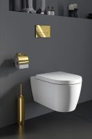 Vorschau: Duravit Starck T Papierrollenhalter mit Deckel, zum Schrauben/Kleben, gold 0099403400