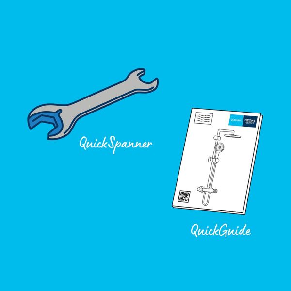 Grohe QuickFix Vitalio Comfort 250 Duschsystem, Konsole oben variabel, chrom