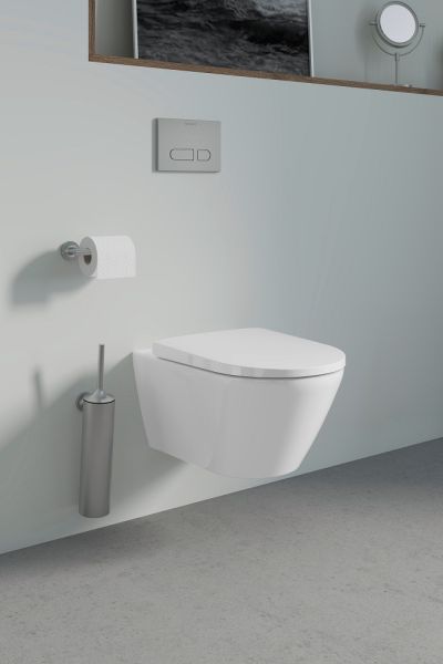Duravit Starck T Toilettenbürstengarnitur, zum Schrauben/Kleben, edelstahl gebürstet 0099467000
