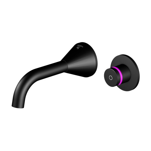 Steinberg Serie 310 iconic elektronische Wand-Waschtischarmatur schwarz matt 3101814S