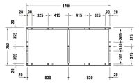 Vorschau: Duravit Tempano Fußgestell höhenverstellbar 70 - 100mm 1700x750x85mm