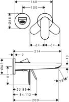 Vorschau: Hansgrohe Rebris S Einhebel-Waschtischarmatur Unterputz f. Wandmontage m. Auslauf 20cm, schwarz matt