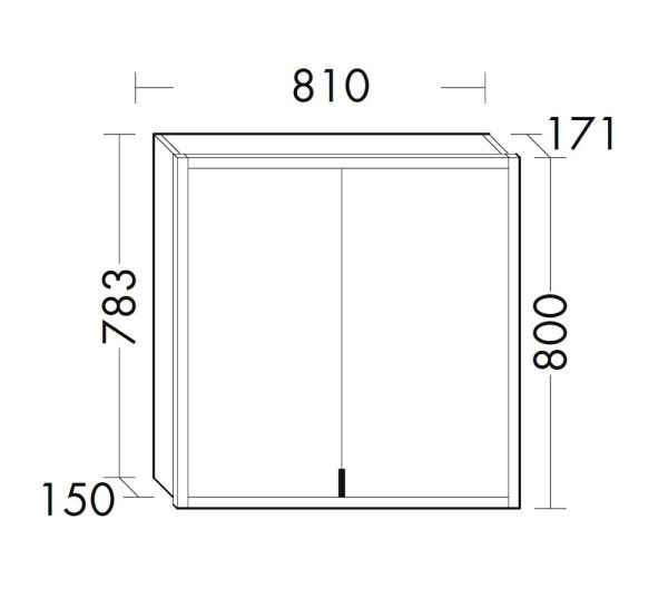 Burgbad rl20 Spiegelschrank 81x80cm mit Lichtrahmen, Wandeinbau