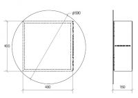 Vorschau: lineabeta PIKÀ Spiegelschrank mit 1 Spiegeltür Ø59cm, edelstahl poliert