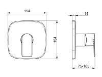 Vorschau: Hansa Hansastela Einhand-Brause-Batterie Fertigmontageset, soft edge, chrom