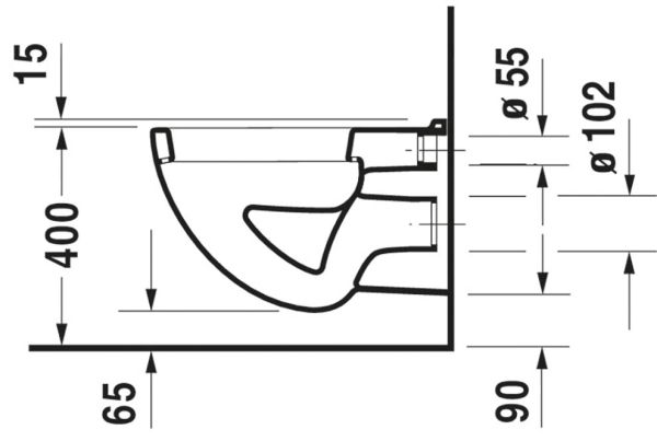 Duravit D-Code Wand-WC 54x35,5cm, Flachspüler, eckig, weiß
