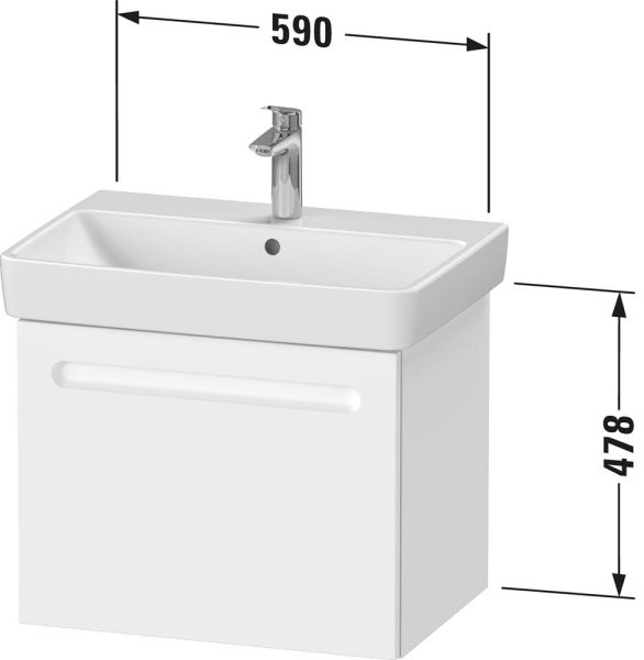 Duravit No.1 Waschtischunterschrank 59cm mit 1 Auszug, zu Waschtisch Duravit No.1 237565