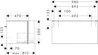 Vorschau: hansgrohe Xilesa E Unterschrank 98x47cm für Waschtisch mit 1 Schubkasten