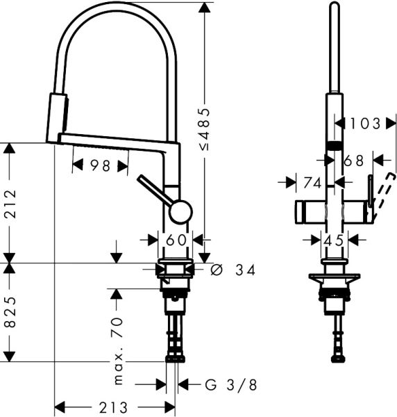 hansgrohe Talis Select M54 Einhebel-Küchenmischer, schwenkbar, 3jet, schwarz matt