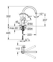 Vorschau: Grohe BauLoop Einhand-Spültischbatterie, schwenkbar, chrom