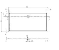 Vorschau: Villeroy&Boch Futurion Flat Quaryl®-Duschwanne, Eckmontage, flächenbündiger Einbau, 180x90cm