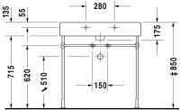 Vorschau: Duravit Vero Waschtisch 80x47cm, 1 Hahnloch, mit Überlauf, WonderGliss, geschliffen, weiß 04548000271