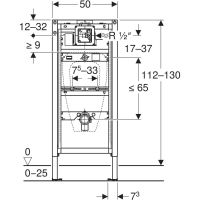 Vorschau: Geberit Duofix Element für Urinal, 112–130cm, universell