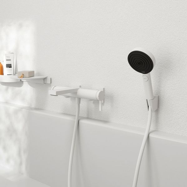 Hansgrohe Tecturis E Einhebel-Wannenarmatur Aufputz, weiß matt