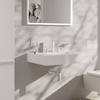 Vorschau: Hansgrohe Tecturis E 3-Loch Waschtischarmatur 150 EcoSmart+ mit Push-Open, weiß matt