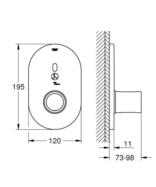 Grohe Eurosmart C. E Special Infrarot-Elektronik f. Brausethermostat, chrom 36456000 4