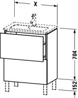 Vorschau: Duravit L-Cube Waschtischunterschrank bodenstehend 62x39cm mit 2 Schubladen für ME by Starck 234263