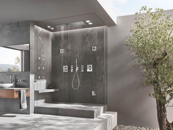 Grohe Rainshower Aqua Duo Deckenbrause inkl. Rohbau-Set, 2 Strahlarten, chrom