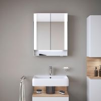 Duravit Qatego Spiegelschrank 60x75cm, mit 2 Türen und Nischenbeleuchtung, dimmbar, weiß matt QA7150