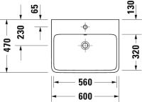 Vorschau: Duravit Qatego Waschtisch 60x47cm, ohne Hahnloch, wandhängend, weiß